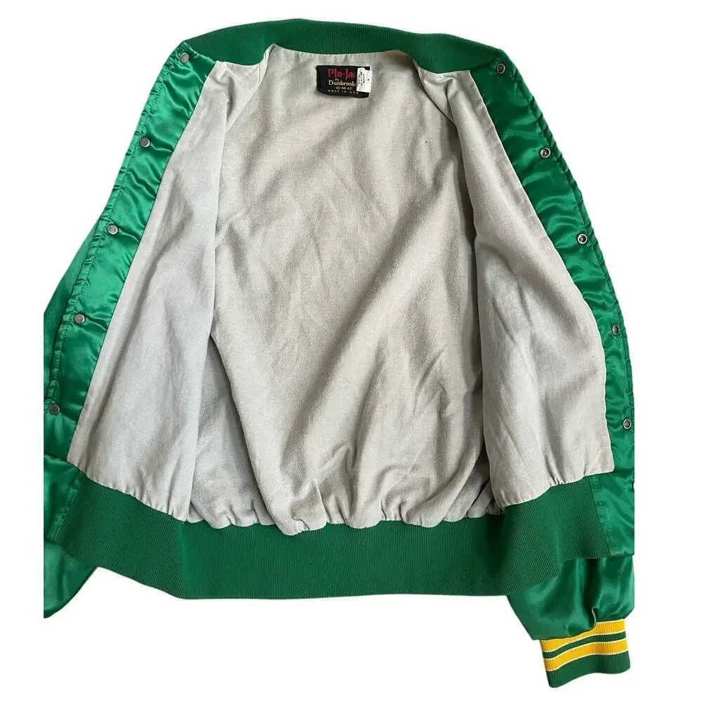 Rare Vintage Satin Varsity Oregon Marching Band Full Snap Jacket Made USA Sz M
